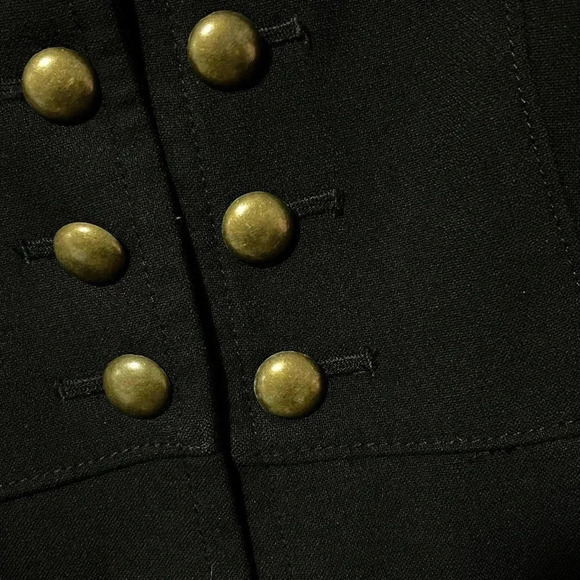 Zara Military Style High Collar Peacoat Black - Picture 5 of 11